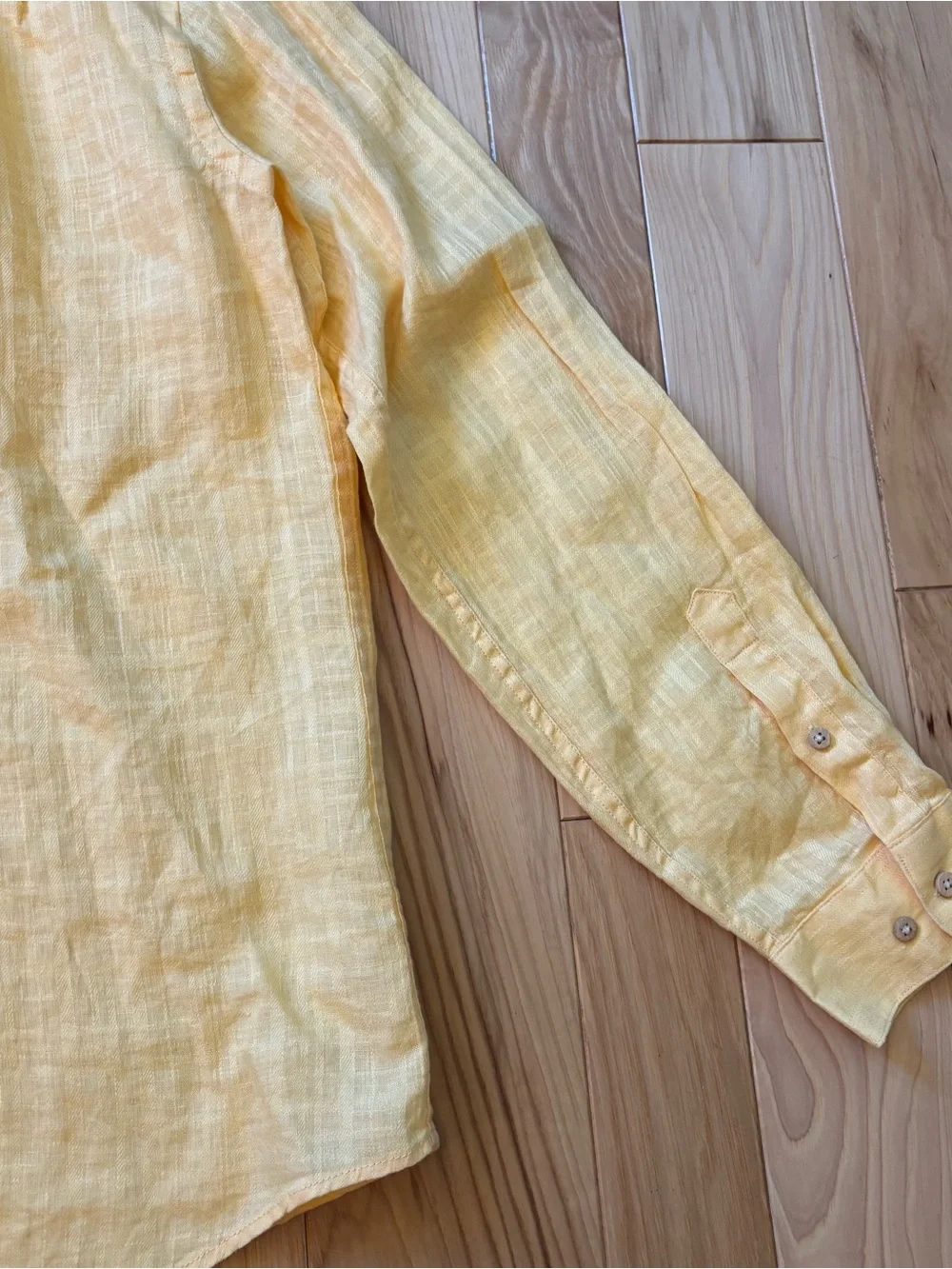 Jos. A Bank Yellow Linen Button Front Long Sleeve Shirt